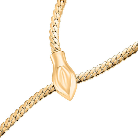 Verstellbares Schlangenketten Y-Collier, flexibel (ca. 60 cm - 69 cm), Goldfarben