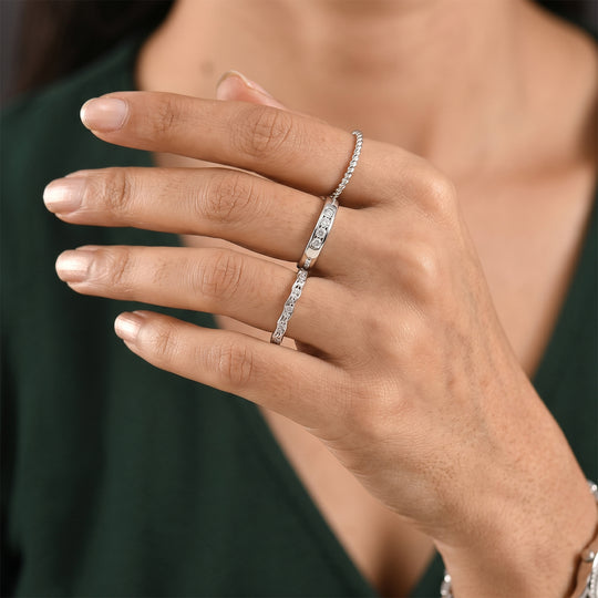LUXURIANT DIAMOND - Lab Grown Diamant SI-GH SGL zertifiziert Ring 925 Silber rhodiniert (Größe 20.00) ca. 0.50 ct