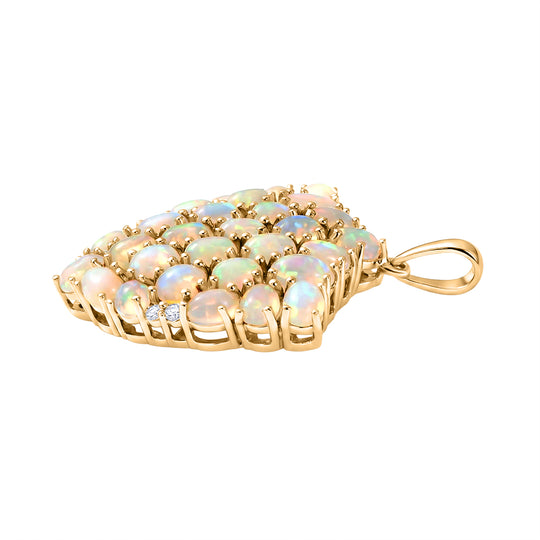 D'Joy AA Natürlicher, äthiopischer Welo Opal Anhänger 925 Silber 750 Gelbgold Vermeil ca. 3,40 ct.