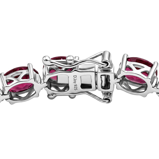 D'Joy AA Natürlicher Rhodolith Granat Armband ca. 19 cm 925 Silber rhodiniert ca. 24,50 ct.