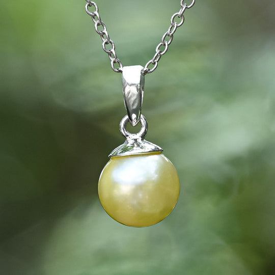 AAA Weiße Südsee Perle (8-9 mm) Anhänger 925 Silber