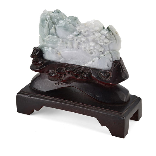Jadeit (Typ A) Kiefer aus Burma, naturbelassene Schnitzarbeit, ca. 12-18 cm