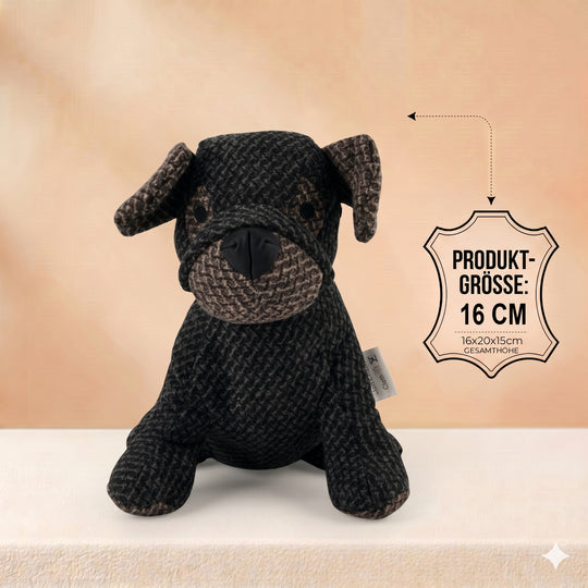 LIVMORE Hund Türstopper, Polyester mit Sandfüllung, 1 kg, 22 x 19 x 18 cm, Schwarz