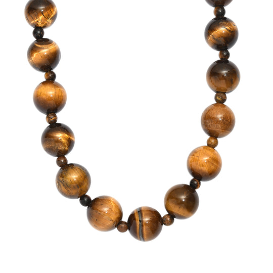 EVER TRUE Rotes Tigerauge Halskette ca. 50 cm Nickelfreies Messing Platiniert ca. 470.00 ct