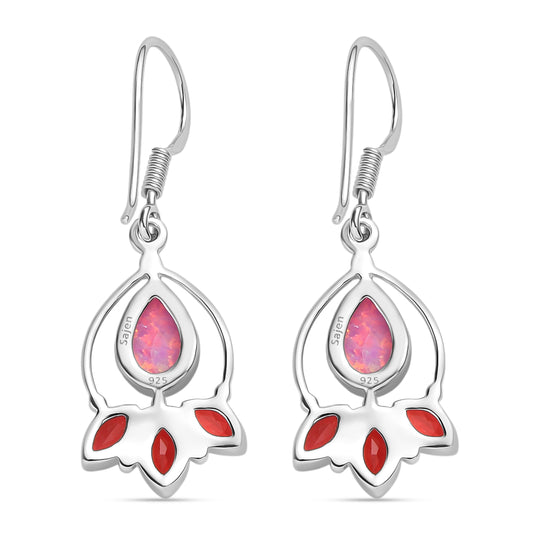 Sajen Silber - Opal Dublett, Mystischer Quarz des Regenbogenvulkans Ohrringe 925 Silber rhodiniert ca. 3.30 ct