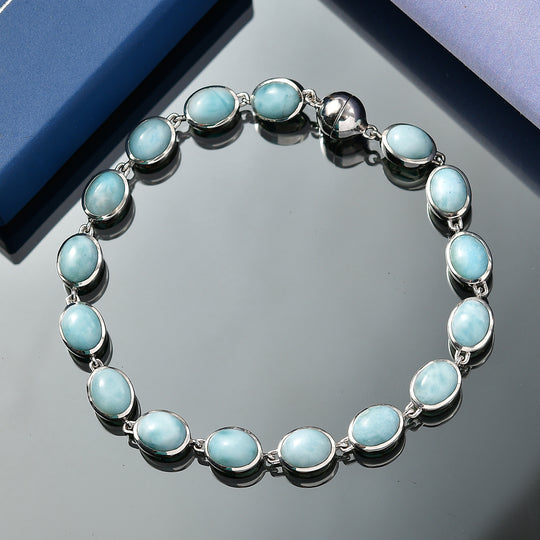 D'Joy Larimar Armband ca. 19 cm 925 Silber rhodiniert ca. 22,02 ct.