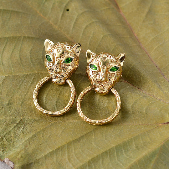 EVER TRUE Natürlicher Chromdiopsid Ohrringe Nickelfreies Messing ca. 0,36 ct.