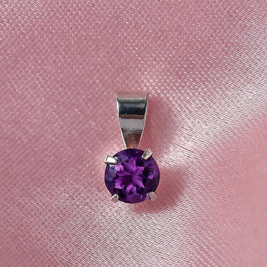 Afrikanischer Amethyst Anhänger 925 Silber platiniert ca. 0.48 ct