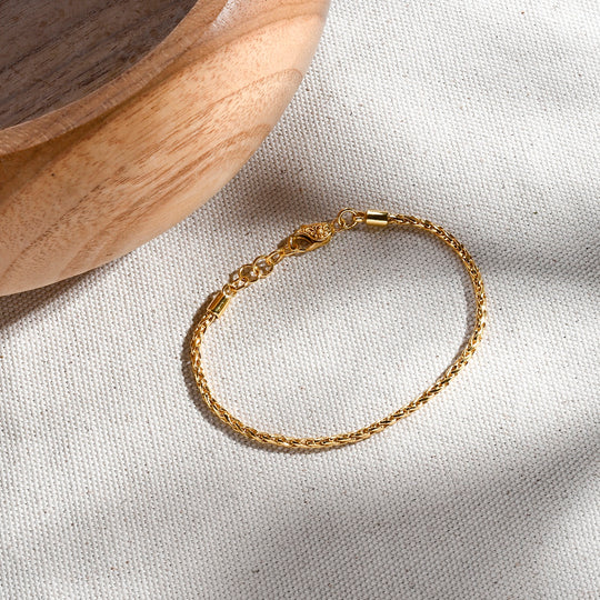 Royal Bali - D'Joy Padian Armband ca. 19 cm - 20 cm, 925 Silber 916 Gelbgold Vermeil ca. 7,55g