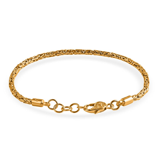 Royal Bali- D'Joy Bourbudur Armband ca. 19 cm - 20 cm, 925 Silber 916 Gelbgold Vermeil ca. 7,85g