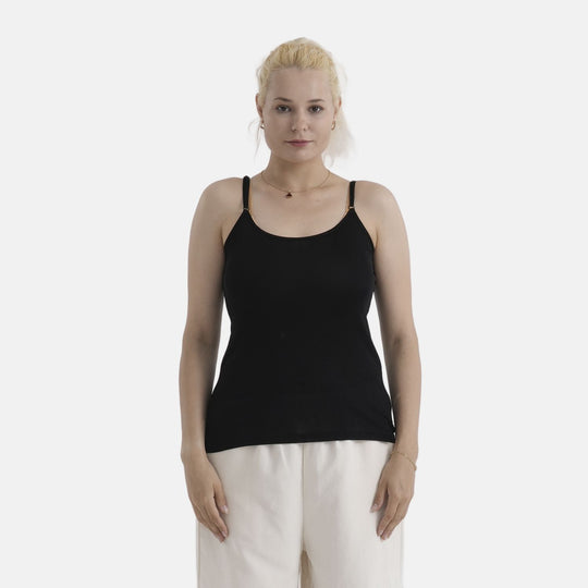 LA MAREY Seidentop, Maulbeerseide-Viskose-Mix, Größe L, Khaki