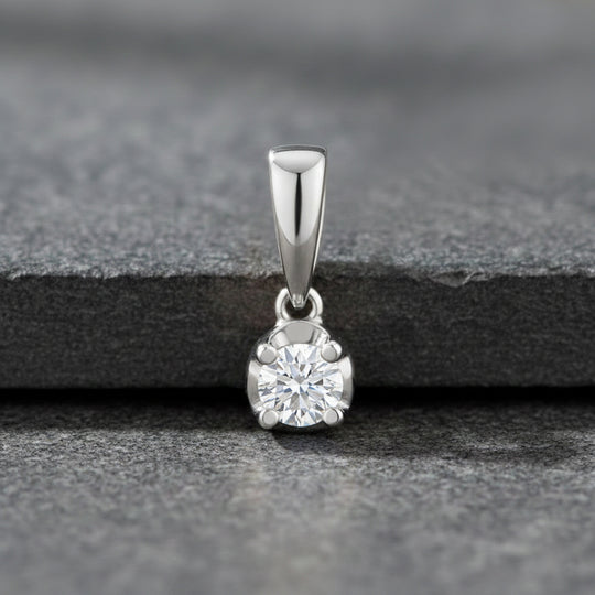 LUXURIANT DIAMOND - Lab Grown Diamant I2 Anhänger 925 Silber Rhodiniert ca. 0.20 ct