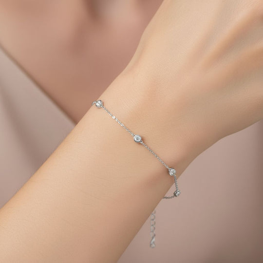LUXURIANT DIAMOND - Lab Grown Diamant SI-GH Armband ca. 19 cm 925 Silber Rhodiniert ca. 0.25 ct