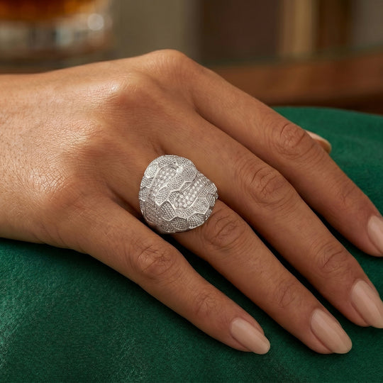 Weißer Zirkonia Ring Nickelfreies Messing (Größe 18.25)