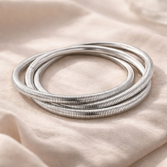316L Edelstahl Tricolor Armband, Flexibles (21.50 - 23 cm), ca. 26,00g