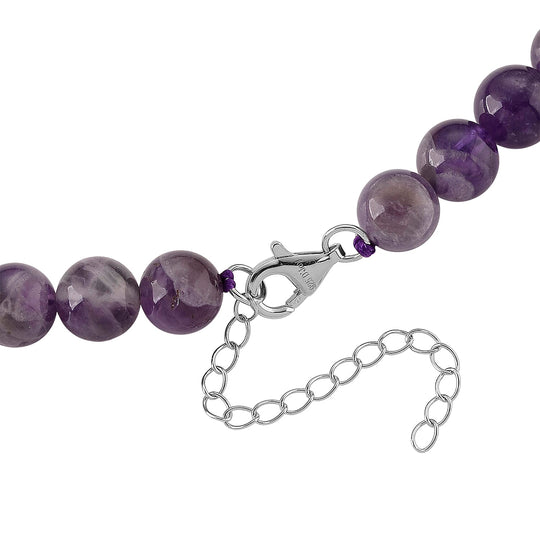 D'Joy Zweifarbiger Amethyst Halskette ca. Flexibles cm 925 Silber Rhodiniert ca. 380.00 ct