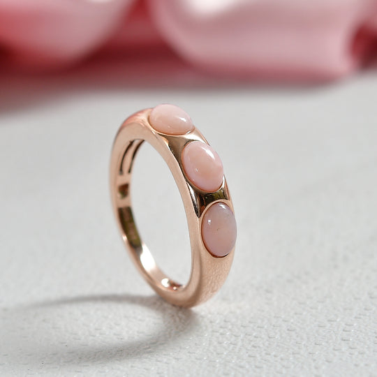 D'Joy AA Rosa Opal Ring 925 Silber 750 rosévergoldet (Größe 19.00) ca. 1,26 ct