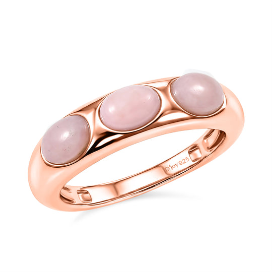D'Joy AA Rosa Opal Ring 925 Silber 750 rosévergoldet (Größe 19.00) ca. 1,26 ct
