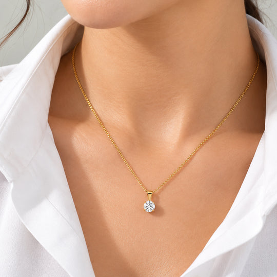 Moissanit Anhänger 925 Silber Platiniert ca. 0.48 ct