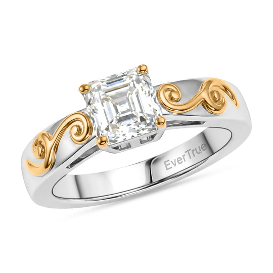 EVER TRUE Moissanit Ring Nickelfreies Messing, Bicolor (Größe 19.00) ca. 1.16 ct