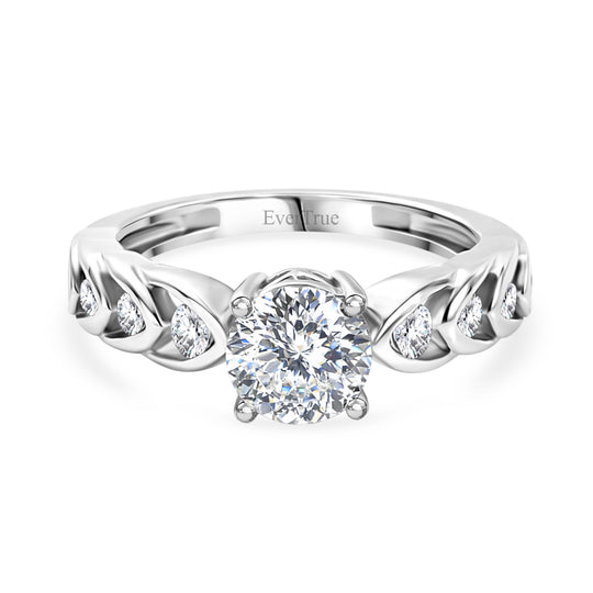 EVER TRUE 120 Facetten Moissanit Ring Nickelfreies Messing (Größe 20.00) ca. 1,24 ct