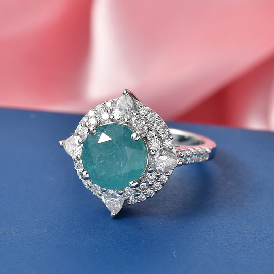 D'Joy AA Grandidierit, Moissanit Ring 925 Silber Rhodiniert (Größe 16.50) (10-16 Werktage Lieferzeit) ca. 4,42 ct