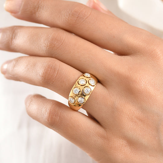 EVER TRUE Moissanit Ring Nickelfreies Messing (Größe 17.00) ca. 0,86 ct