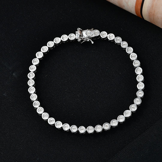 D'Joy Blauer Diamant Armband ca. 20 cm 925 Silber rhodiniert ca. 0,25 ct.