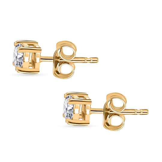 LUXURIANT DIAMOND - Lab Grown Diamant SI-GH Ohrringe 925 Silber 750 Gelbgold Vermeil ca. 0,50 ct.