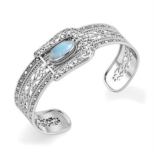 D'Joy AA Larimar Armreif ca. 19 cm 925 Silber ca. 3,75 ct.