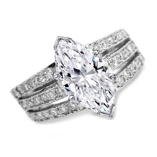 Weißer Zirkonia Ring Nickelfreies Messing (Größe 18.00)