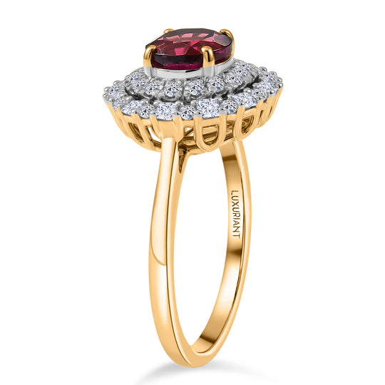 LUXURIANT 2,24 ct. AAA Rubellit und Labor Diamant Ring in 417 Gold (9-15 Werktage Lieferzeit)