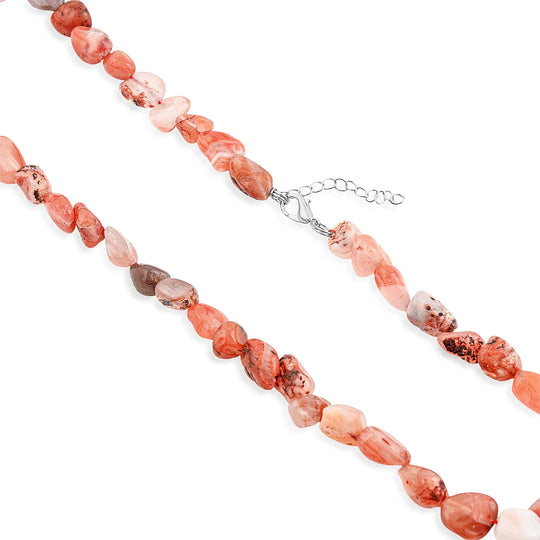 Karneol Halskette 46 cm Reine Legierung ca. 37.44 ct