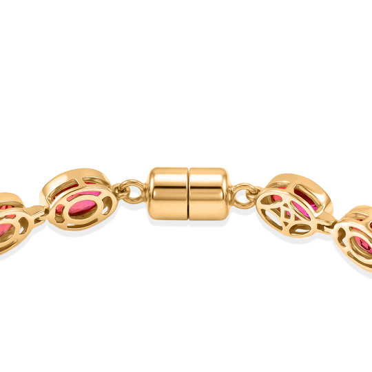 D'Joy Sunset Quarz Triplette Armband ca. 20 cm 925 Silber 750 Gelbgold Vermeil ca. 25,49 ct.
