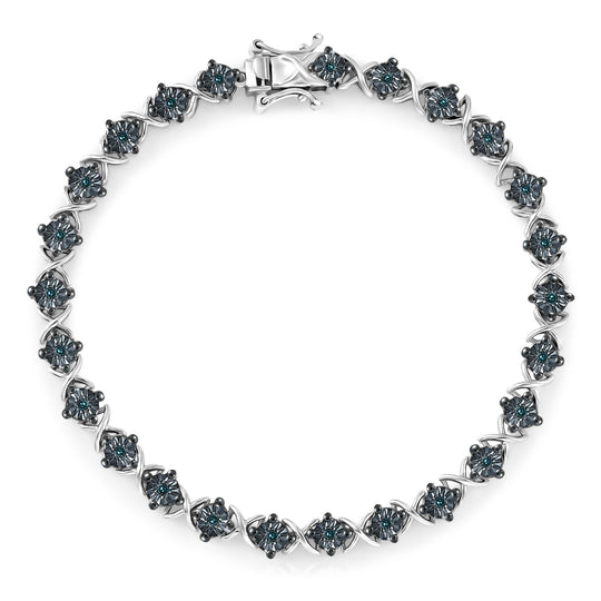 D'Joy Natürlicher Champagner Diamant Armband ca. 20 cm 925 Silber 750 Roségold Vermeil ca. 0,20 ct.