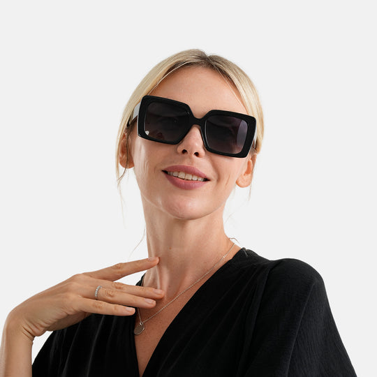 LA MAREY Sonnenbrille mit UV400 Schutz, polarisierte TAC-Gläser, PC-Rahmen, Leoparden-Design, 15 x 15 cm, Braun