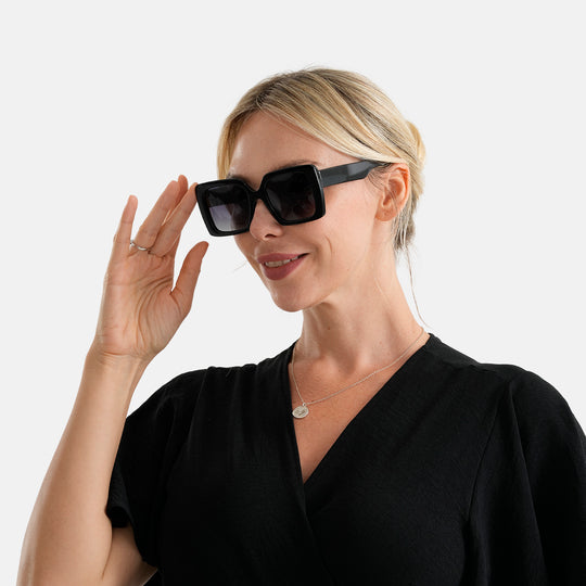 LA MAREY Sonnenbrille mit UV400 Schutz, polarisierte TAC-Gläser, PC-Rahmen, Leoparden-Design, 15 x 15 cm, Braun