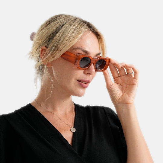 LA MAREY Sonnenbrille, UV400, polarisierte TAC-Gläser, violetter Rahmen