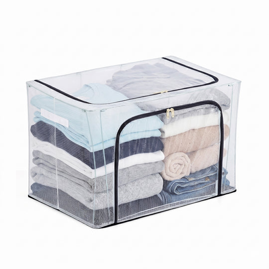 Wardrobe storage box 60*42*40CM Color:light blue material:linen-cotton