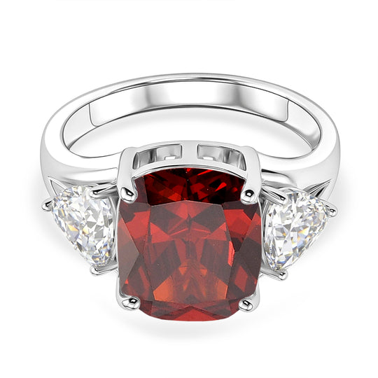 Roter Zirkonia Ring Nickelfreies Messing rhodiniert (Größe 16.00) 2.10 ct