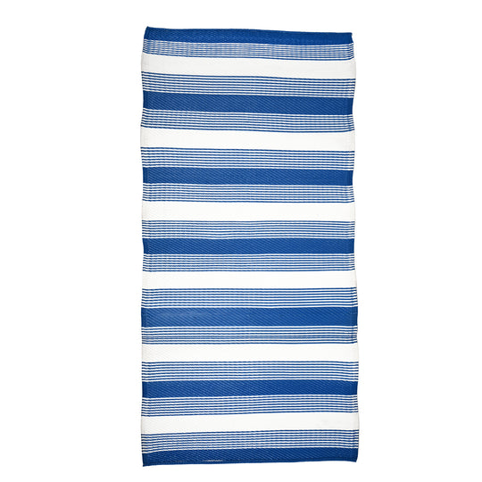 LIVMORE Outdoor-Teppich, gestreiftes Design, 440gsm, 71x147cm, Himmelblau