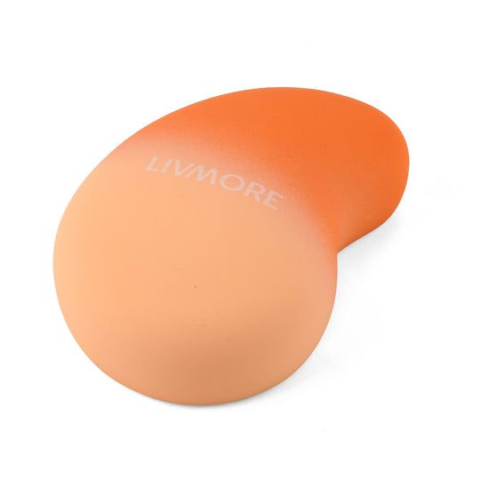 LIVMORE Nano-Kristall-Haarentferner mit Nano-Glas, Soft-Touch ABS-Gehäuse, 10 x 7 x 3,5 cm, Orange-Farbverlauf