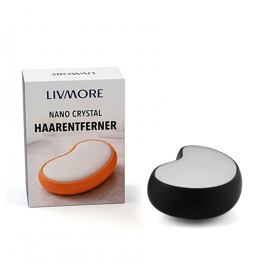LIVMORE Nano-Kristall-Haarentferner mit Nano-Glas, Soft-Touch ABS-Gehäuse, 10x7x3,5cm, Blau