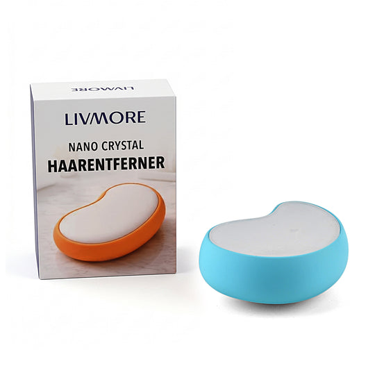 LIVMORE Nano-Kristall-Haarentferner mit Nano-Glas, Soft-Touch ABS-Gehäuse, 10x7x3,5cm, Blau