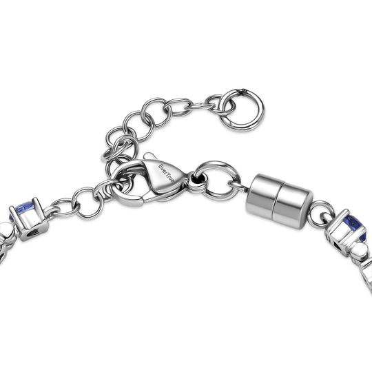 EVER TRUE Tansanit Armband ca. 15 cm + 4 cm Extender, 316L Edelstahl ca. 3,27 ct.
