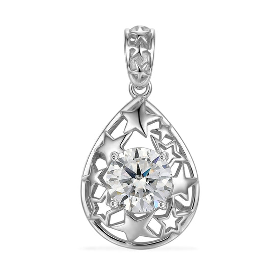 D'Joy Moissanit Anhänger 925 Silber Vergoldet und platiniert ca. 1.20 ct