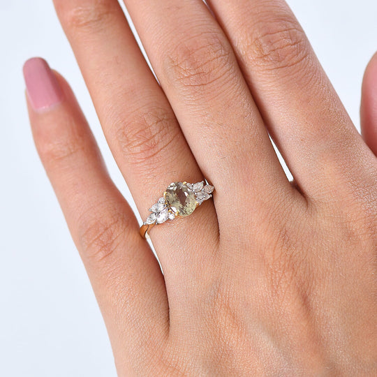 D'Joy AA Turkizit, Moissanit AGI zertifiziert Ring 925 Silber 750 Gelbgold vermeil (Größe 16.50) ca. 1,89 ct
