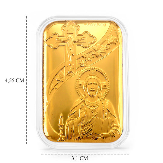 999er Goldfolie mit Bulldoggenmotiv, 10mg, 4,5x3,1cm
