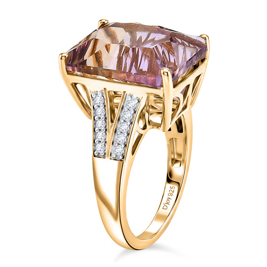 D'Joy AA Ametrin, Moissanit Ring 925 Silber 750 Gelbgold vermeil (Größe 17.00) (10-16 Werktage Lieferzeit) ca. 11,26 ct
