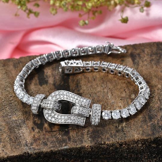 D'Joy Moissanit Armband ca. 18 cm 925 Silber Rhodiniert ca. 9,25 ct.